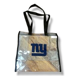 NFL NY Giants Stadium Game Day Clear Tote with Black Trim and Blue Logo